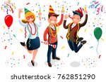 new year bash. people... | Shutterstock .eps vector #762851290