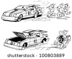 race car driver thinks the... | Shutterstock . vector #100803889