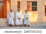Small photo of Muscat, Oman - Feb 09, 2019: Villagers meet every evening to discuss communal issues, but village elders now say such traditions are near extinction as younger generation gather in Starbucks Costa