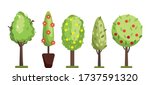 set of trees in flat style. can ... | Shutterstock .eps vector #1737591320