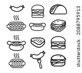 fast food minimalistic outline... | Shutterstock .eps vector #2088795913