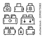 toaster line icons set. premium ... | Shutterstock .eps vector #2090075083