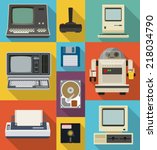 vector set of retro and vintage ... | Shutterstock .eps vector #218034790