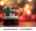3d Render Of A Snow Globe With...
