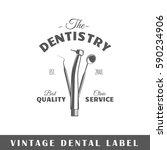 dental label isolated on white... | Shutterstock .eps vector #590234906