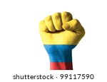 low key picture of a fist... | Shutterstock . vector #99117590
