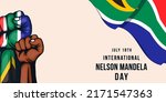 vector illustration with hands showing strength, unity, and power for international nelson mandela day concept
