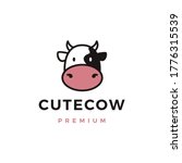 Cute Cow Logo Vector Icon...