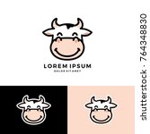 Cartoon Cow Logo Vector Mascot...