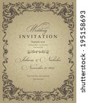 wedding invitation cards ... | Shutterstock .eps vector #195158693