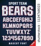 classic style sport team font ... | Shutterstock .eps vector #1134768023