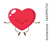 cartoon cute heart meditating.... | Shutterstock .eps vector #1643993713