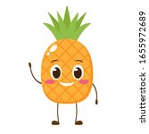 cute happy pineapple character. ... | Shutterstock .eps vector #1655972689