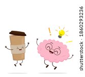cartoon human brain character... | Shutterstock .eps vector #1860293236