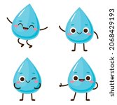 cute blue water drop character... | Shutterstock .eps vector #2068429193