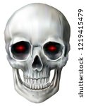 Skull With Red Light In The Eye ...
