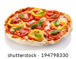 Pizza with leaves on a plate image - Free stock photo - Public Domain ...