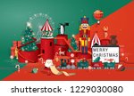 christmas greetings template... | Shutterstock .eps vector #1229030080