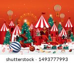 christmas winter wonderland... | Shutterstock .eps vector #1493777993