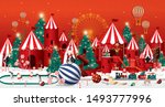 christmas winter wonderland... | Shutterstock .eps vector #1493777996