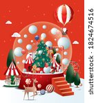 snow globe christmas greetings... | Shutterstock .eps vector #1824674516