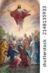 Small photo of VALENCIA, SPAIN - FEBRUAR 14, 2022: The painting of Ascension of Lord in the church Iglesia San Francisco de Borja by Miguel Vaguer (1973).