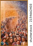 Small photo of VALENCIA, SPAIN - FEBRUAR 14, 2022: The painting of martyrs from Valencia in the years 1936 -1939 in the side chapel of Cathedral by Ernesto Garcia Lledo from year 2001.