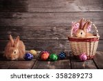 Rabbits With Easter Eggs On...