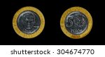 coin dominican republic 5 pesos ... | Shutterstock . vector #304674770