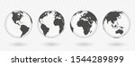 set of transparent globes of... | Shutterstock .eps vector #1544289899