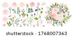 set of floral branch. flower... | Shutterstock .eps vector #1768007363