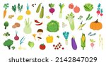 set of fruits and vegetables | Shutterstock .eps vector #2142847029