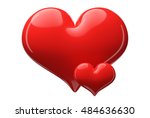 3d glossy red heart in isolated ... | Shutterstock . vector #484636630
