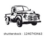 vintage pickup truck silhouette ... | Shutterstock .eps vector #1240743463
