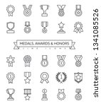 collection of medal  awards ... | Shutterstock .eps vector #1341085526