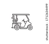 Golf Cart Vector Line Icon....