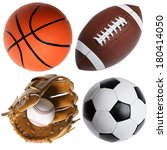 Four sports balls
