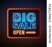 neon sign big sale open.... | Shutterstock .eps vector #1186672816