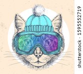 Hipster Animal Cat In Winter...