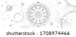 astrology wheel with zodiac... | Shutterstock .eps vector #1708974466