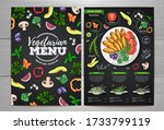 vegetarian menu design with... | Shutterstock .eps vector #1733799119