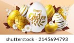 holiday easter background with... | Shutterstock .eps vector #2145694793