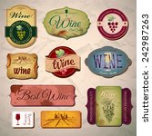 set of wine vintage labels | Shutterstock .eps vector #242987263