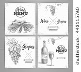 vintage wine menu design.... | Shutterstock .eps vector #443115760