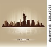 New York Skyline City Silhouette