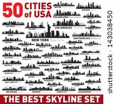 super city skyline set. 50... | Shutterstock .eps vector #143038450