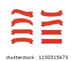 vector red ribbons. ribbon... | Shutterstock .eps vector #1150315673