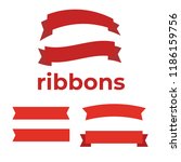 flat vector ribbons banners... | Shutterstock .eps vector #1186159756