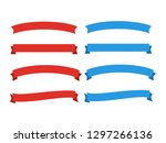 ribbons for anniversary. banner ... | Shutterstock . vector #1297266136