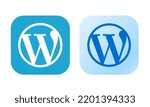 Small photo of Kiev, Ukraine - August 28, 2022: Old and New icons of CMS Wordpress, printed on paper. WordPress is a free and open-source content management system.